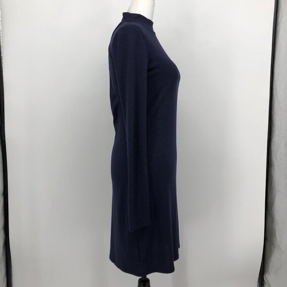 Aritzia Wilfred Free  Navy Blue Moulton Turtleneck sweater dress Open V-Back SP - Picture 8 of 15
